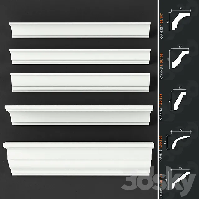 Set of cornices Europlast_8 3D Model