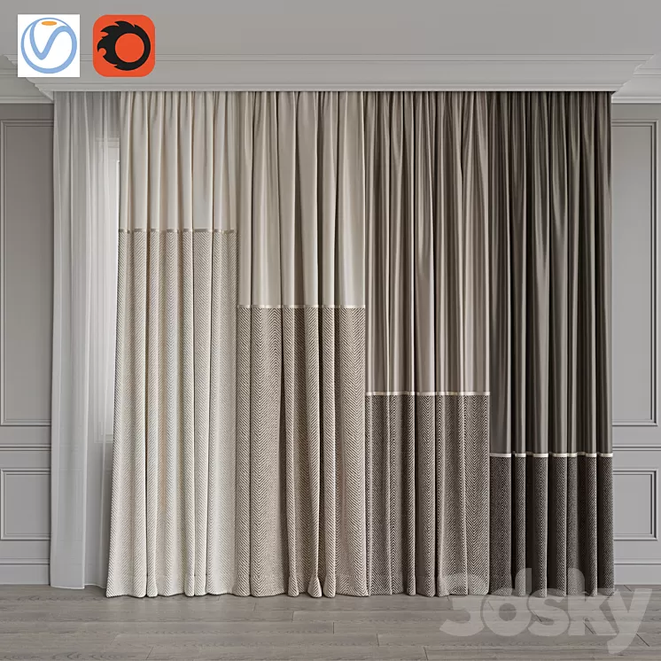 Set of curtains 109 3D Model
