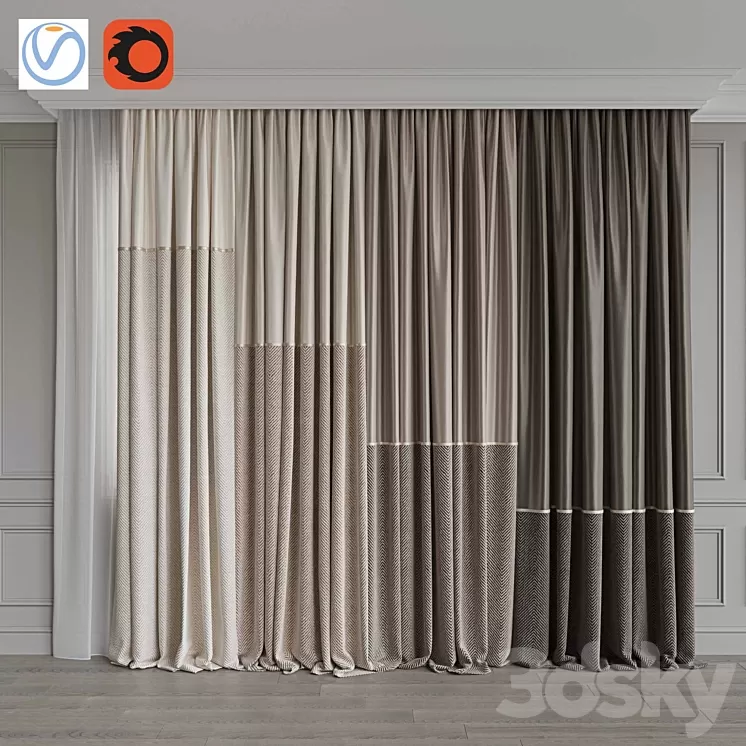 Set of curtains 111 3D Model