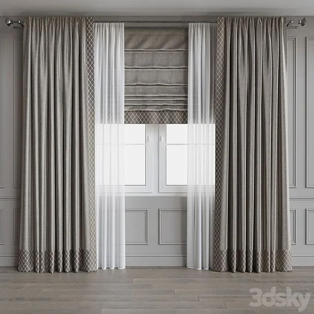 Set of curtains 62 3D Model
