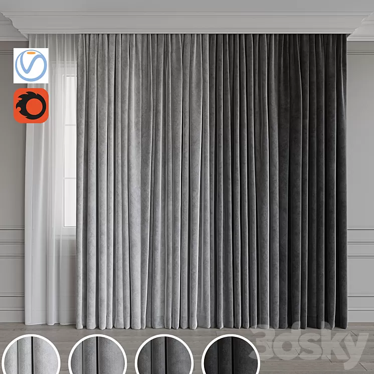 Set of curtains 65 3D Model