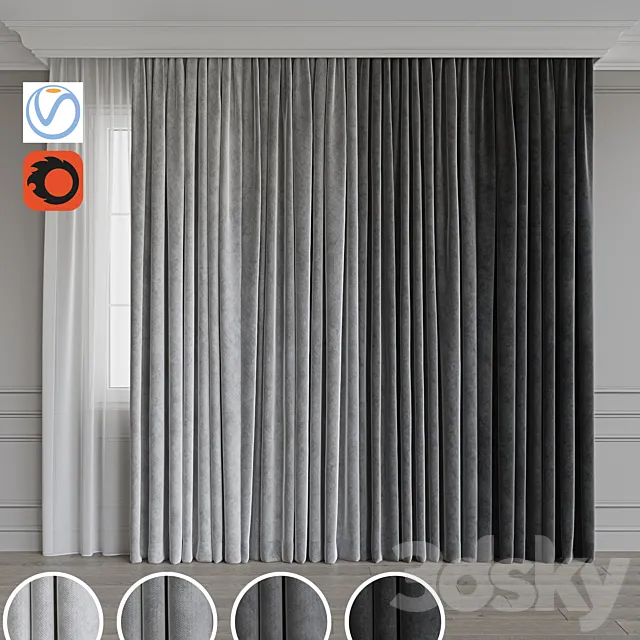 Set of curtains 65 3DModel