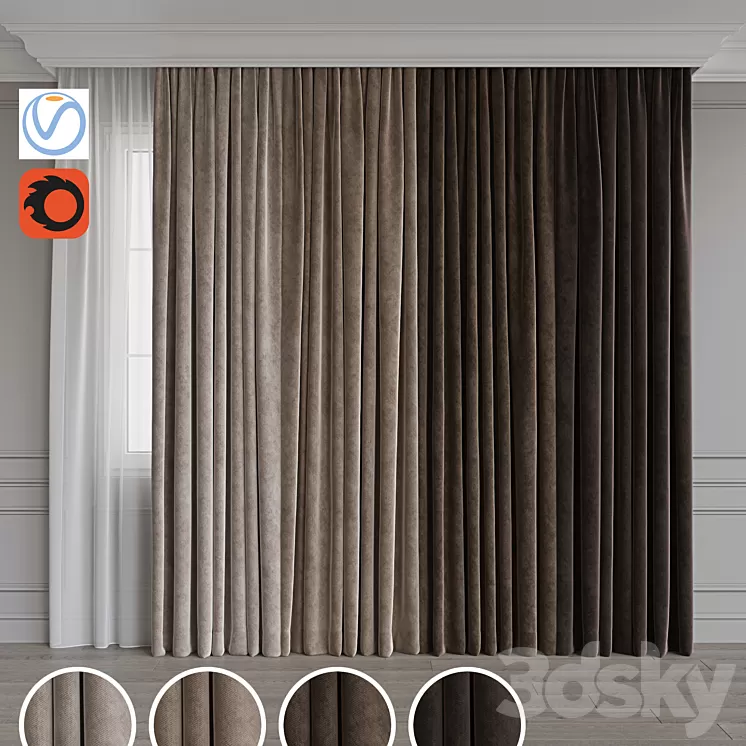 Set of curtains 66 3D Model