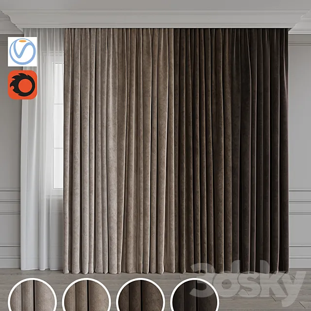 Set of curtains 66 3DModel