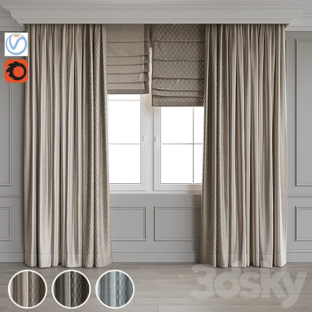 Set of curtains 68 3DModel