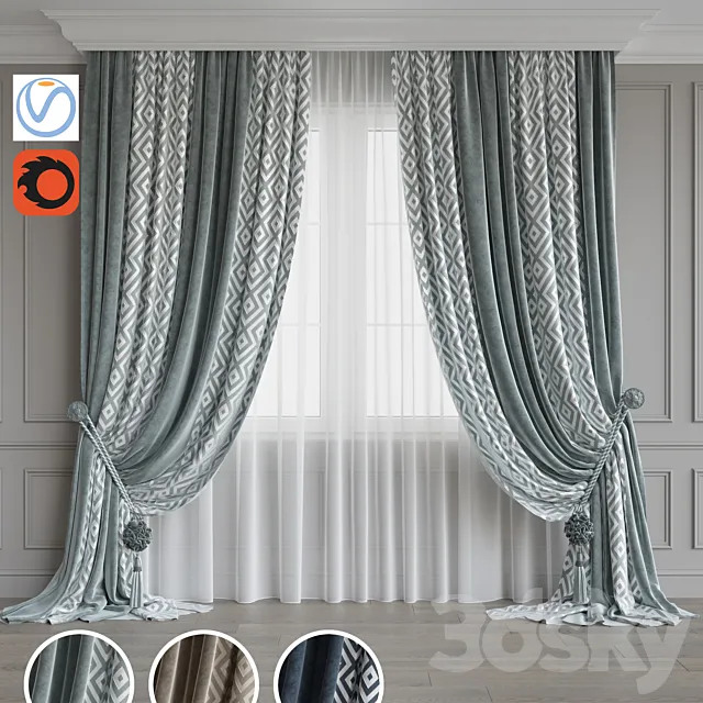 Set of curtains 70 3D Model