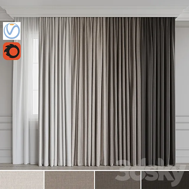 Set of curtains 72 3DModel