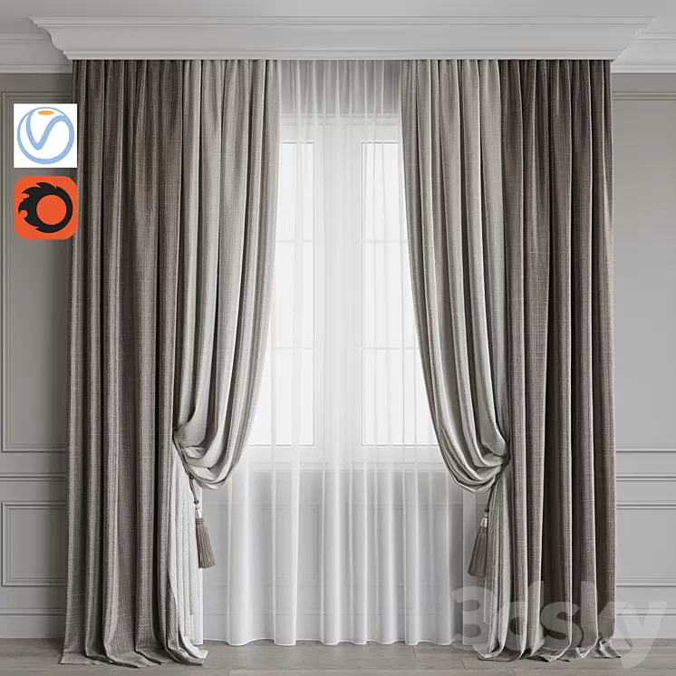 Set of curtains 79 3D Model