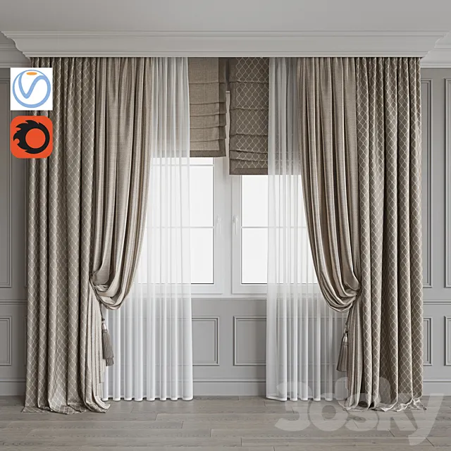 Set of curtains 82 3DModel
