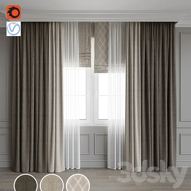 Set of curtains 87 3D Model