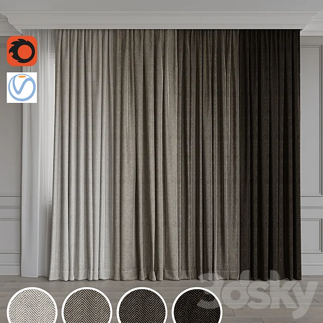 Set of curtains 90 3DModel