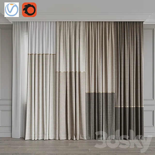 Set of curtains 92 3DModel