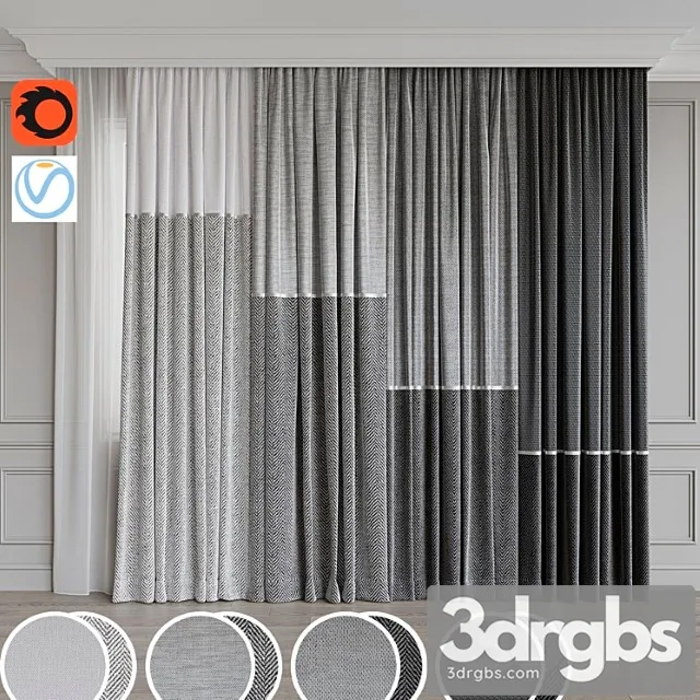 Set Of Curtains 95 3D Model Free