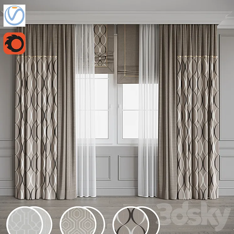 Set of curtains 98 Free Download