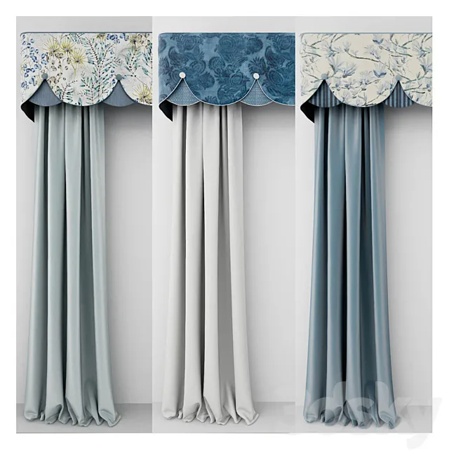 Set of Curtains Designers Guild with Lambrequin 3DModel