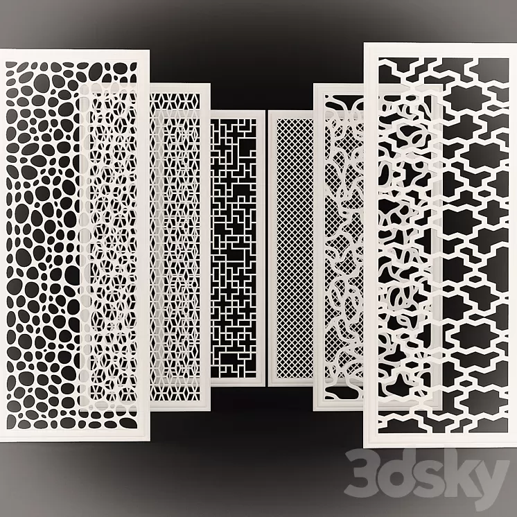 Set of decorative panels 3D Model