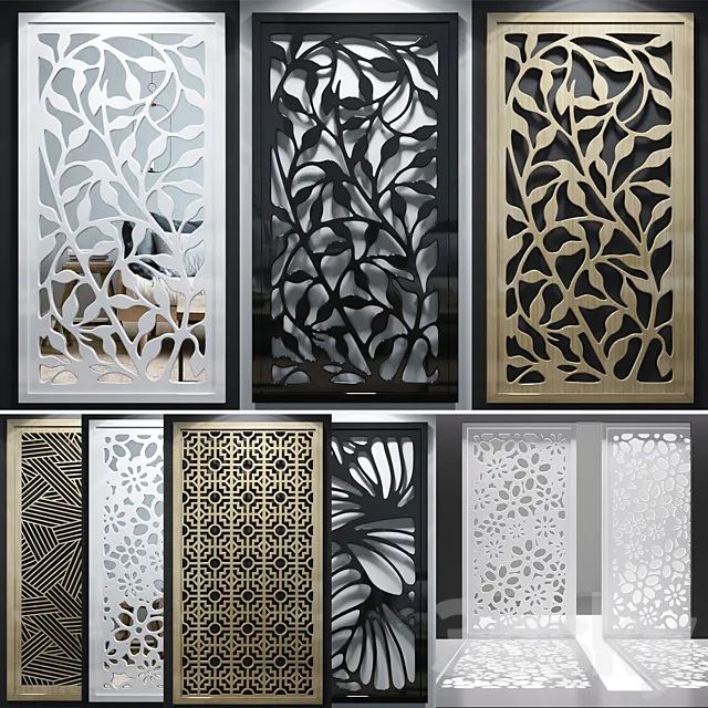 Set of decorative panels_02 3D Model