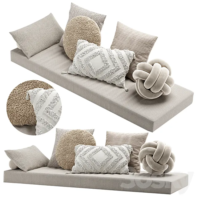 Set of decorative pillows 3D Model