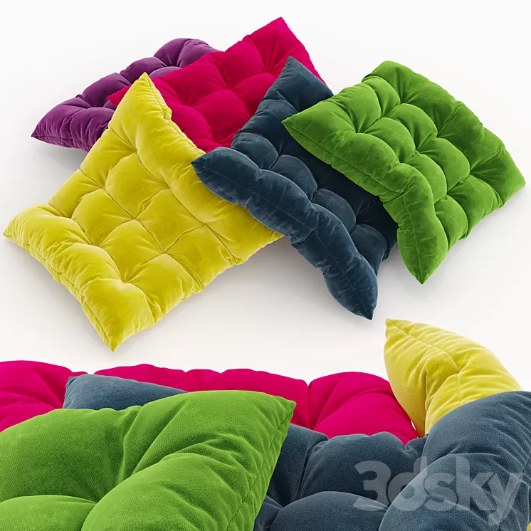 Set of Decorative Pillows 3D Model