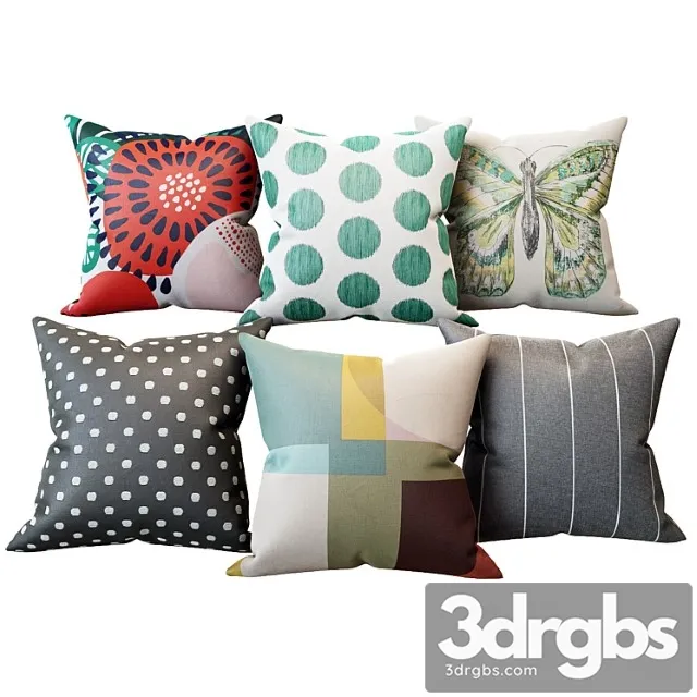 Set of Decorative Pillows Ikea Pillows 3D Model Download