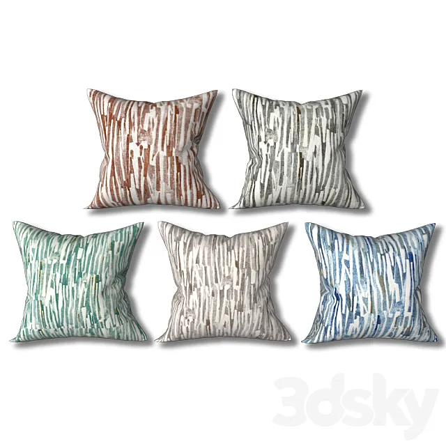 Set of decorative pillows (Set 06). 3DModel