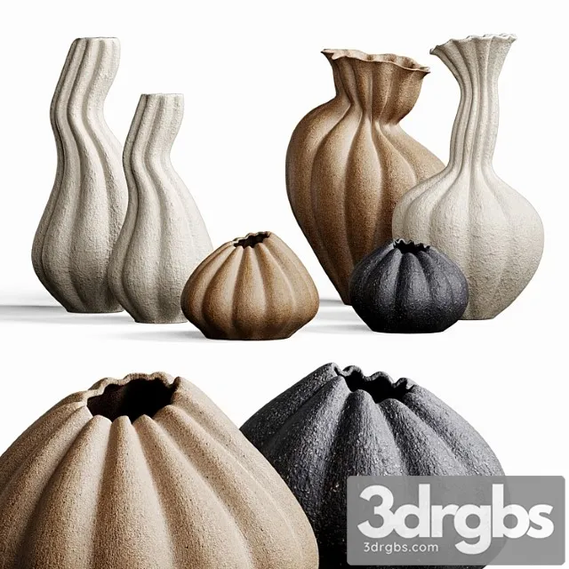Set Of Decorative Vases Malene Knudsen 3D Model Free