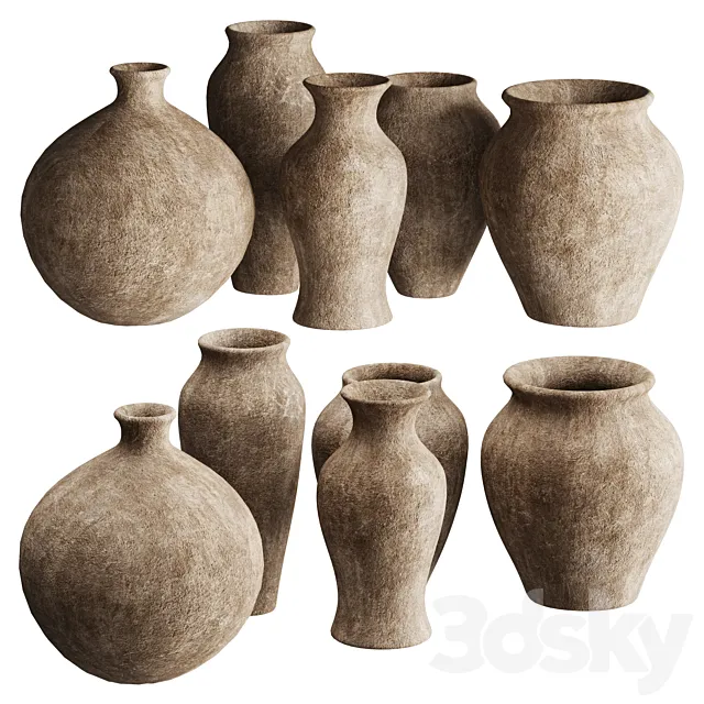Set of decorative vases_003 3D Model
