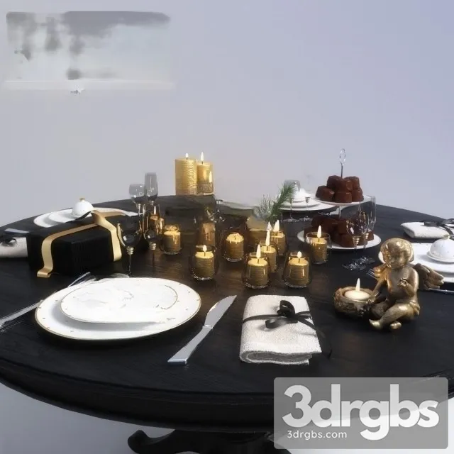 Set Of Dishes 02 3D Model Free