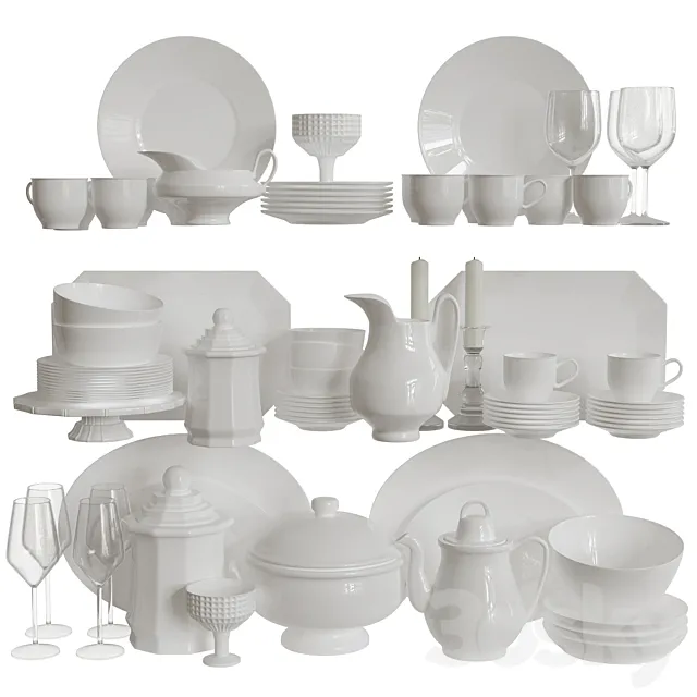 Set of Dishes 3 3D Model