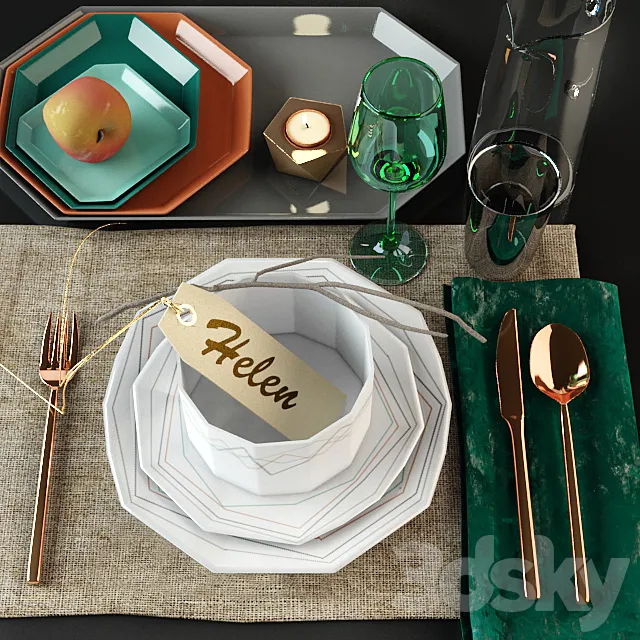 set of dishes 3DModel