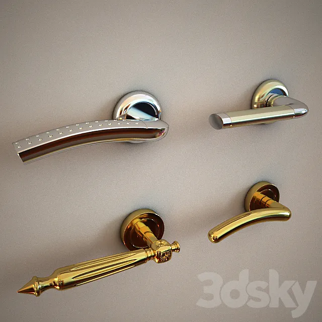 Set of door handles 3DModel