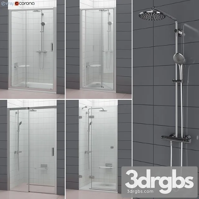 Set of Doors Ravak Set 52 3D Model Free