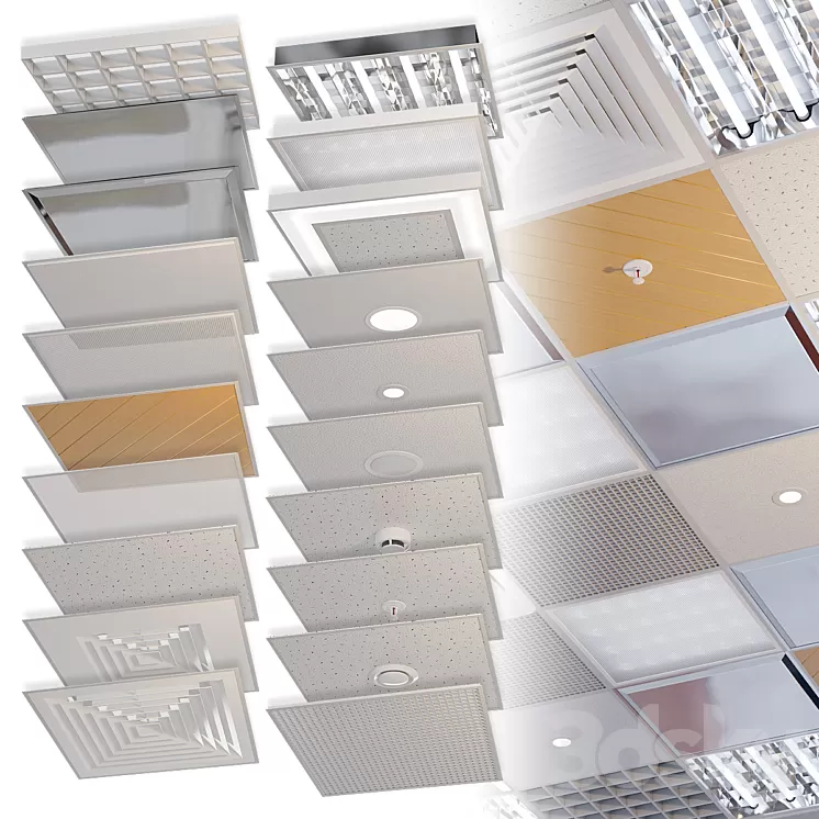 Set of elements for suspended ceiling Armstrong 3D Model