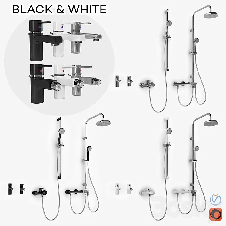 Set of faucets for the bathroom KLUDI ZENTA 3D Model