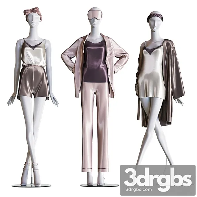 Set of Female Home Clothes On Mannequins Free Download