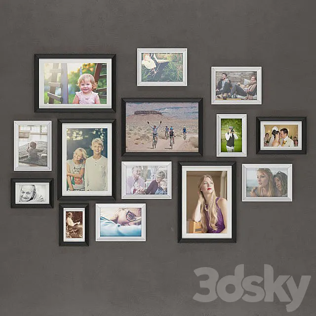 Set of frames IKEA KNOPPENG (OL Family photos) 3DModel