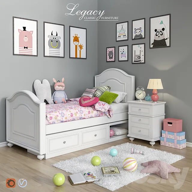 Set of furniture and accessories for the bedroom Legacy Classic set 4 Free Download