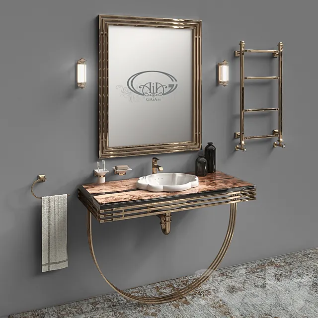 Set of furniture and sanitary ware for the bathroom Gaia Mobili # 4 3DModel