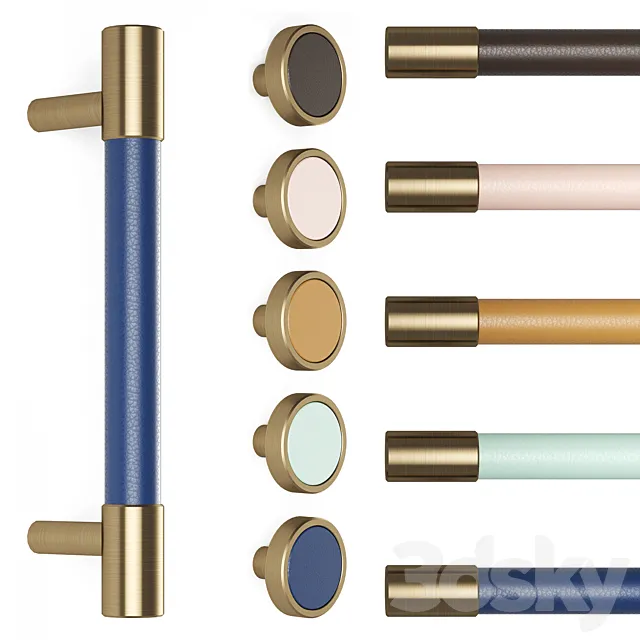 Set of furniture handles 3D Model