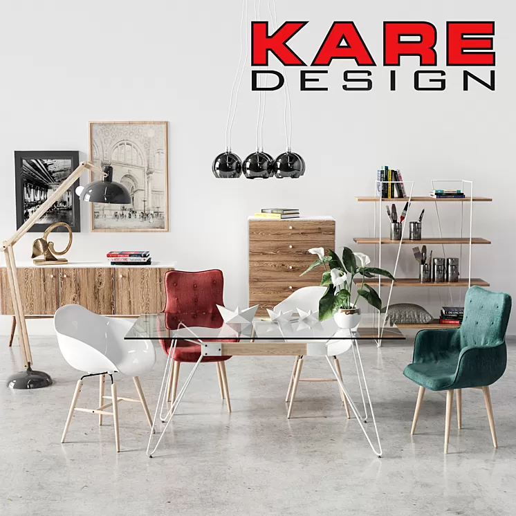 Set of furniture Kare design 3D Model