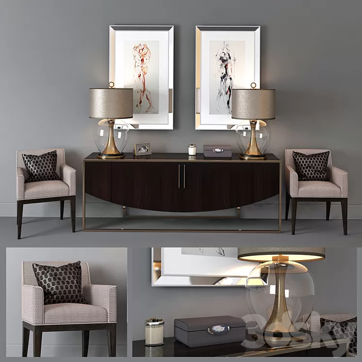 Set of furniture The Sofa & Chair Company (set1) 3D Model