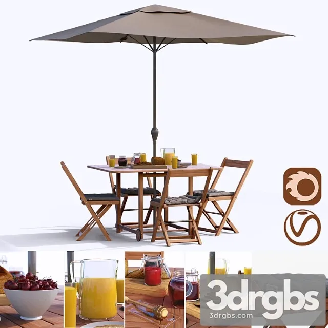 Set of garden furniture 2 3D Model Free