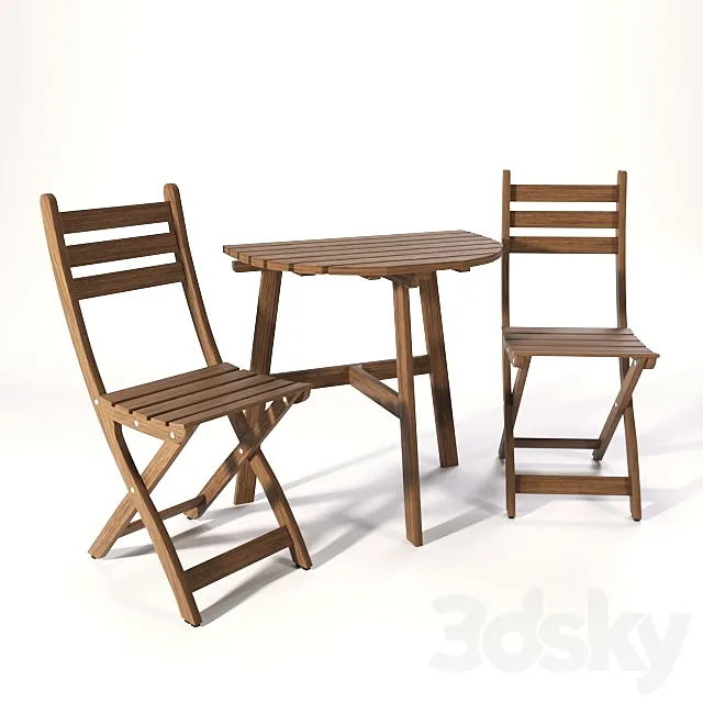 Set of garden furniture ASKHOLMEN IKEA 3D Model