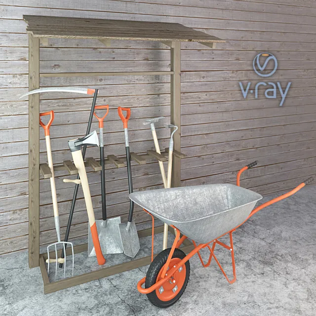 Set of garden tools 3D Model