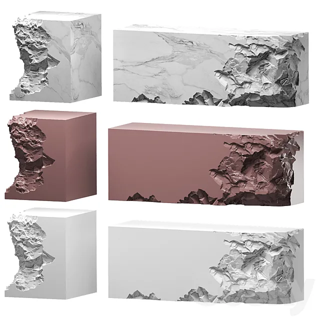 set of gypsum 8 3D Model