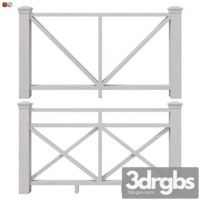 Set of Handrails and Terrace Railing 6 3D Model Download