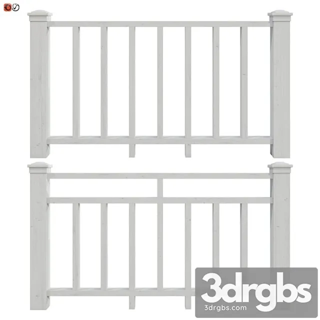 Set of handrails and terrace railing 8 3D Model Free