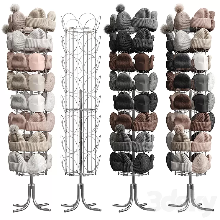 Set of hats and accessories 02 3D Model Free