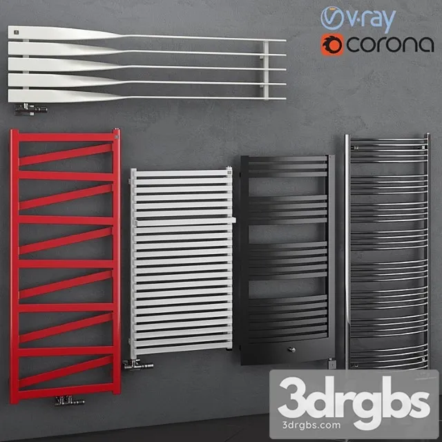 Set of Heated Towel Rails Terma Set 68 3D Model Free