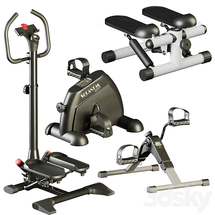 Set of home steppers for feet and hands 3D Model Free